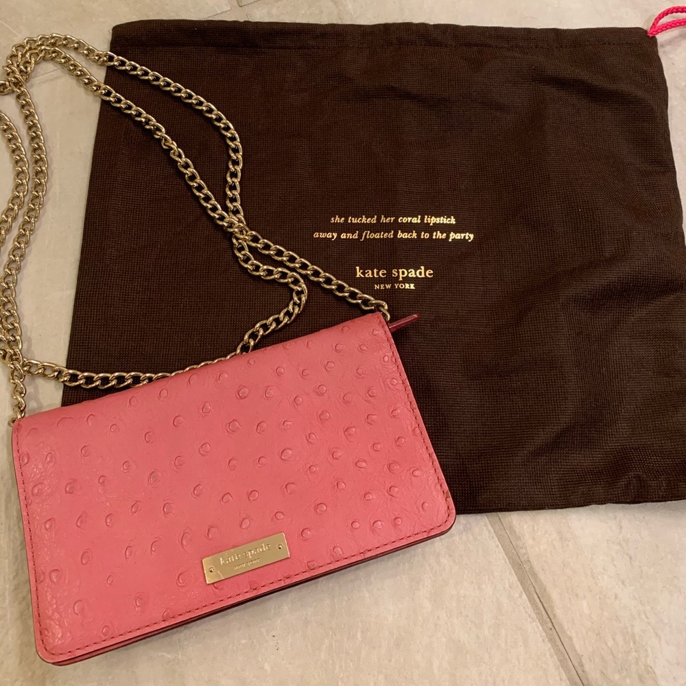 Kate Spade wallet on chain hot pink